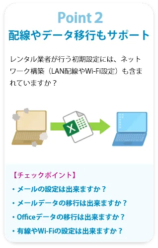 Point２：配線やデータ移行もサポート